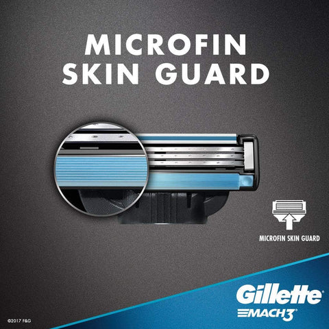 Gillette Mach3 Men's Razors / Blades Refill Cartridges, 4 Pack