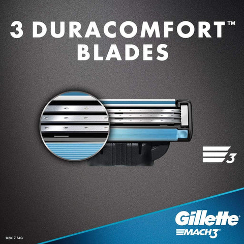 Gillette Mach3 Men's Razors / Blades Refill Cartridges, 4 Pack