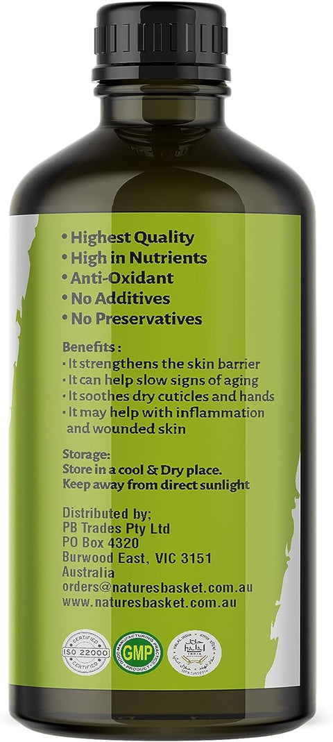 Nature's Basket 100% Pure Natural Cold Pressed Moringa Carrier Undiluted Oil | Moringa oleifera | Behen Oil for Hair Growth and Skin Care | 100 ml