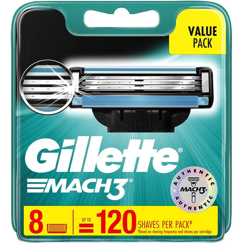 Gillette Mach3 Men's Razor Blade Refill Cartridges, 8 Pack