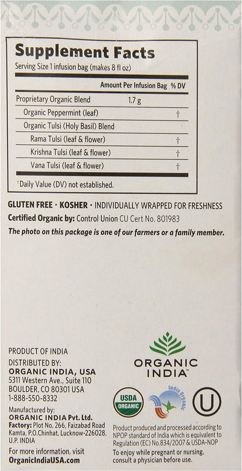 Organic India - Tulsi Tea Peppermint - 18 Tea Bags
