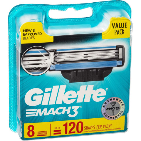 Gillette Mach3 Men's Razor Blade Refill Cartridges, 8 Pack