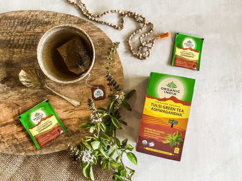 Organic India Tulsi Green Tea Ashwagandha- 25 Teabags