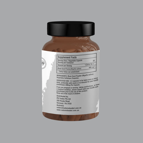 Nature's Basket Black Seed (Nigella Sativa) Powder  900mg 60 Capsules