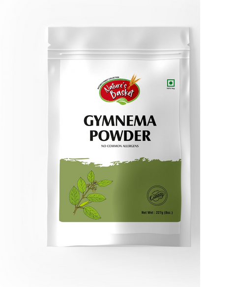 Front view of Natures Cart Gymnema Sylvestre Powder 227g – Ayurvedic sugar support herb in pouch packaging.