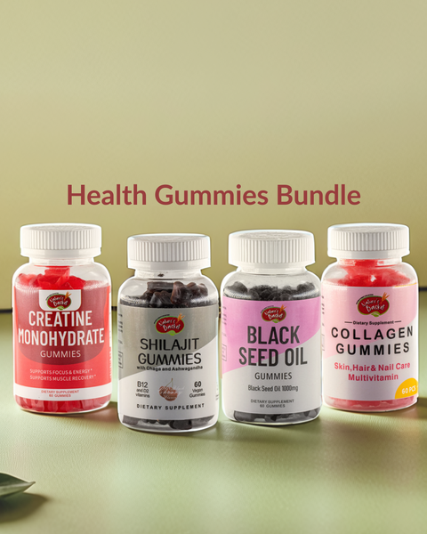 Health Gummies Bundle: Shilajit, creatine, collagen and black Seed