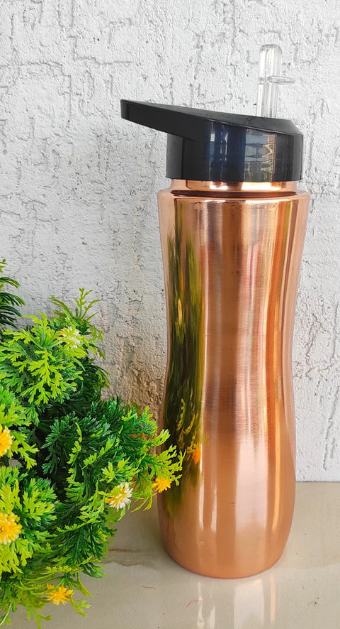 Copper Lacquer Coated Curve Sipper Bottle 1000ml