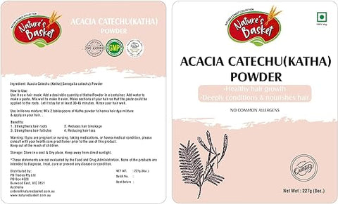 Nature's Basket Acacia Catechu (Katha) Powder for hair loss- 227g