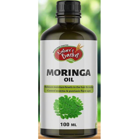 Nature's Basket 100% Pure Natural Cold Pressed Moringa Carrier Undiluted Oil | Moringa oleifera | Behen Oil for Hair Growth and Skin Care | 100 ml