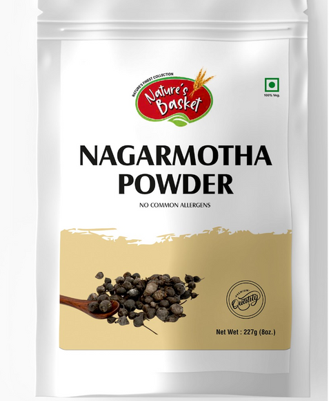 Pure Nagarmotha Powder 227g by Natures Basket – Ayurvedic Cyperus scariosus for digestion, skin care, and scalp health.