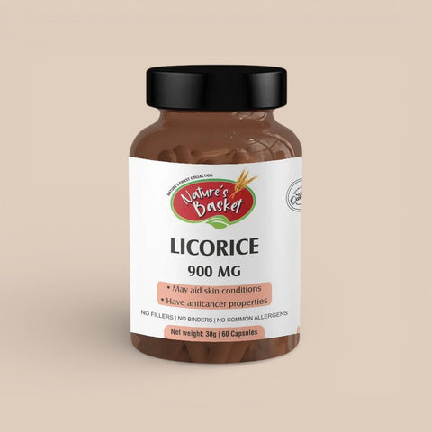 Nature's Basket Licorice (Glycyrrhiza Glabra) Capsules 60