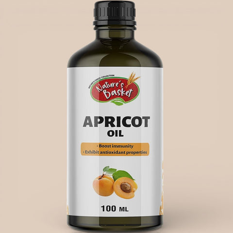 Nature’s Basket Cold Pressed Apricot (Prunus Armeniaca) Oil – Light, Nourishing & Vitamin-Rich