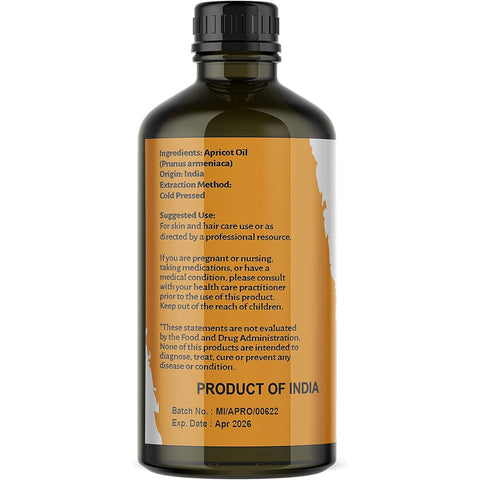 Nature’s Basket Cold Pressed Apricot (Prunus Armeniaca) Oil – Light, Nourishing & Vitamin-Rich