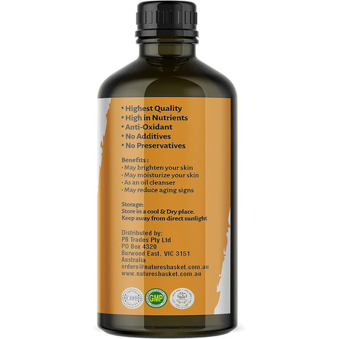 Nature’s Basket Cold Pressed Apricot (Prunus Armeniaca) Oil – Light, Nourishing & Vitamin-Rich