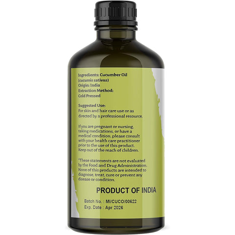 Nature's Basket Cucumber Seed Pure & Natural Carrier Oil (Cucumis sativus) (100 ml (3.40 Oz))