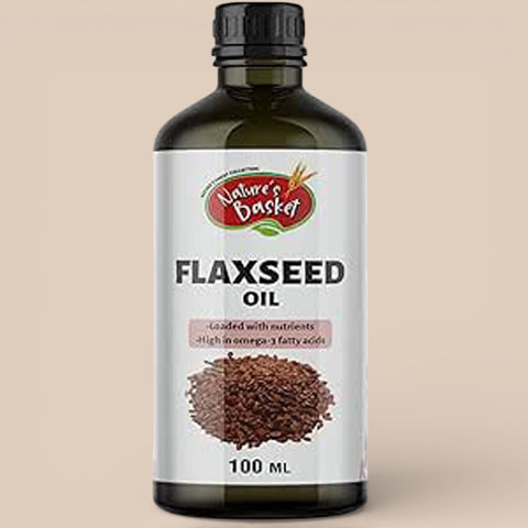 Nature’s Basket Cold Pressed Flaxseed Oil – Omega-Rich, Heart-Healthy & Skin-Nourishing (100ml)