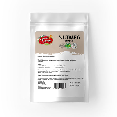 Natures Basket Nutmeg (Myristica fragrans) Powder – 227g
