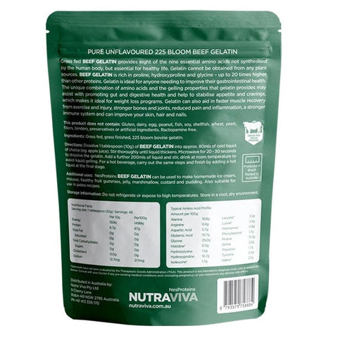 Nutraviva Gelatin Grass Fed 450g