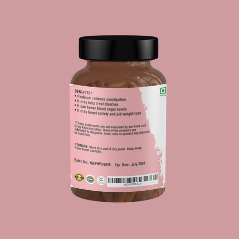 Nature's Basket Psyllium Husk (Plantago Ovata) 900mg 60 Capsules