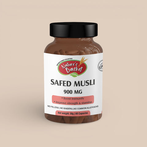 Nature's Basket Safed Musli (Chlorphytum Borivillianum) Powder Capsule - 60 Capsules