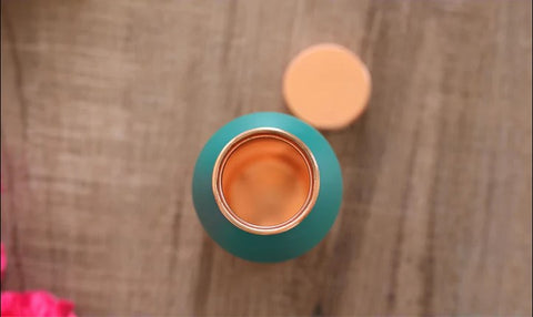 Copper Lacquer Coated Turquoise Silk Finish Bottle 900ml