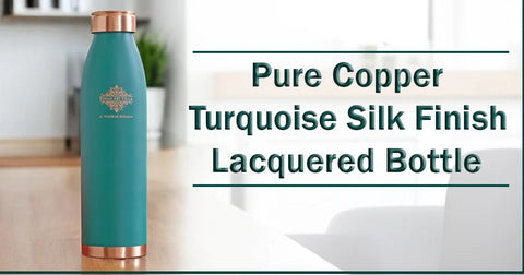 Copper Lacquer Coated Turquoise Silk Finish Bottle 900ml
