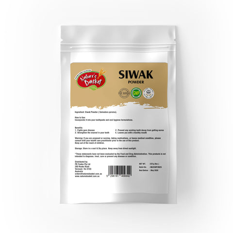 Natures Basket Siwak (Salvadora persica) Powder – 227g