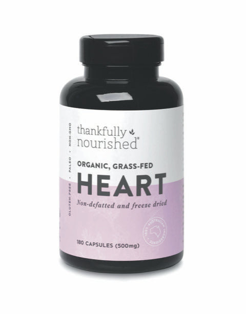 Thankfully Nourished Heart Capsules Australian Org 180c