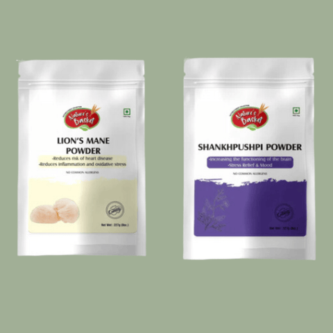 Mental Health Support - Lion's Mane and Shankhpushpi(Convolvulus Pluricaulis) powder