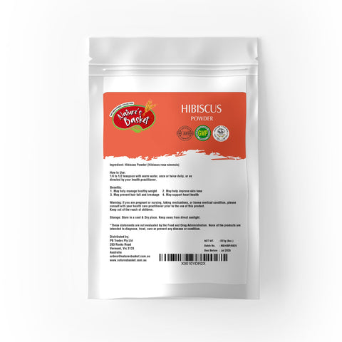 Nature's Basket Hibiscus (Hibiscus Rosa-sinensis) Powder 227g