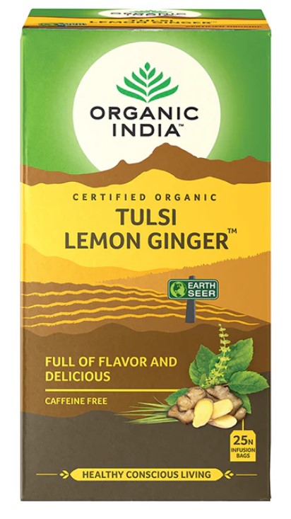 Organic India Tulsi Lemon Ginger 25 Tea Bags