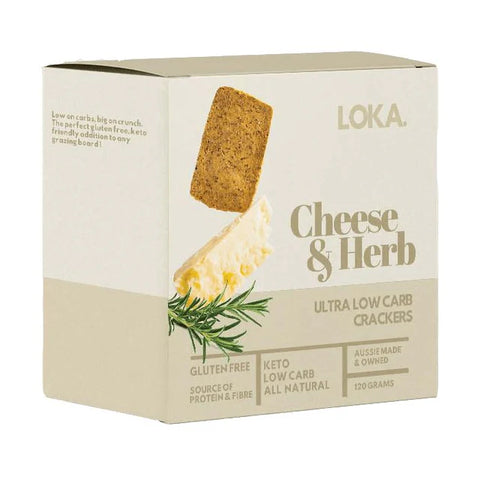 LOKA Italian Cheese & Herb Low Carb Crackers 120g