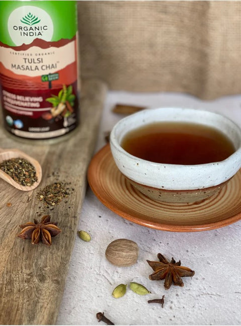 Organic India Tulsi Masala Chai Loose Leaf Tea 100g