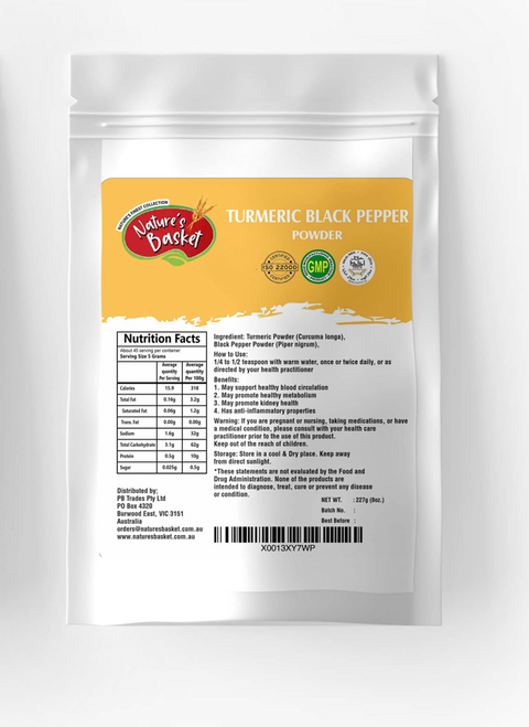 Nature's Basket Turmeric Black Pepper Powder - 227 Grams